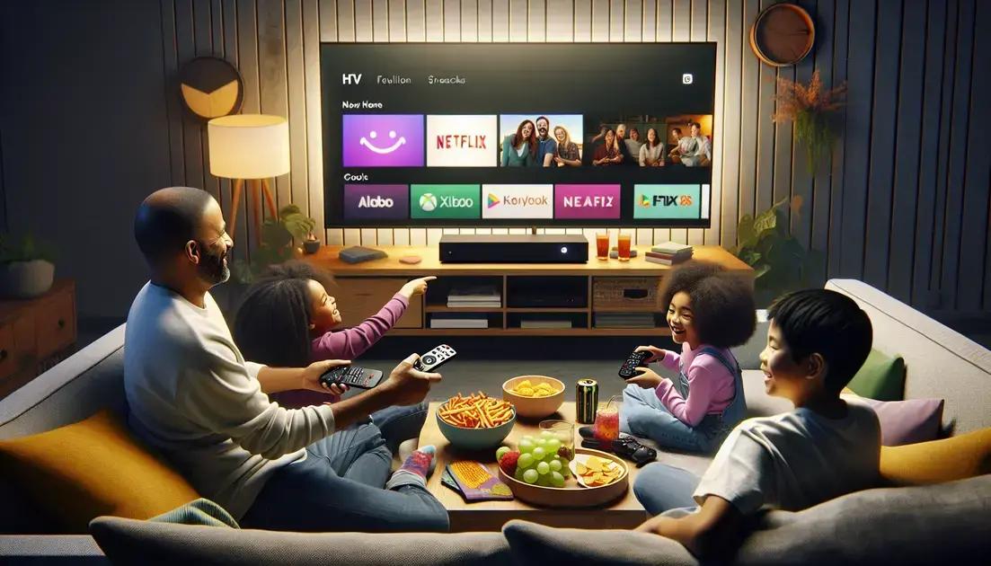 Como usar: Conecte a TV box HTV 8 à sua TV via HDMI. Ligue o aparelho e conecte à internet via Wi-Fi ou cabo ethernet. Siga as instruções na tela para configurar conta e preferências. Aproveite seus vídeos, músicas e jogos favoritos. Como usar: Conecte a TV box HTV 8 à sua TV via HDMI. Ligue o aparelho e conecte à internet via Wi-Fi ou cabo ethernet. Siga as instruções na tela para configurar conta e preferências. Aproveite seus vídeos, músicas e jogos favoritos.