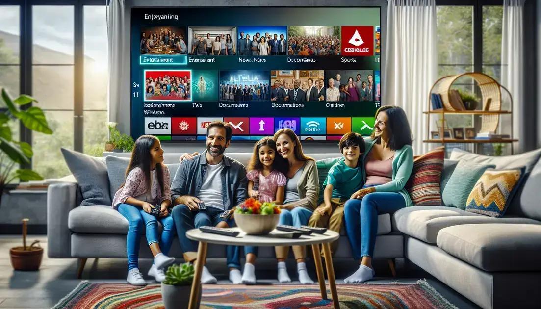Disponibilidade de canais nacionais e internacionais para diferentes públicos. Disponibilidade de canais nacionais e internacionais para diferentes públicos.